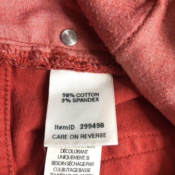 LL Bean Jeans Womens Petite 10 Red Orange Favorite Fit Crop Mid Rise Tapered Leg - Picture 4 of 13